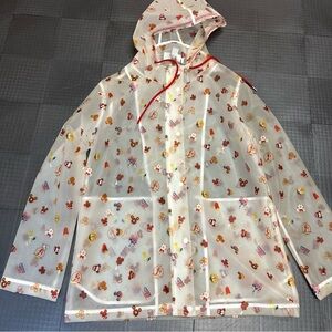 Disney Clear Raincoat with Red and Brown Accents